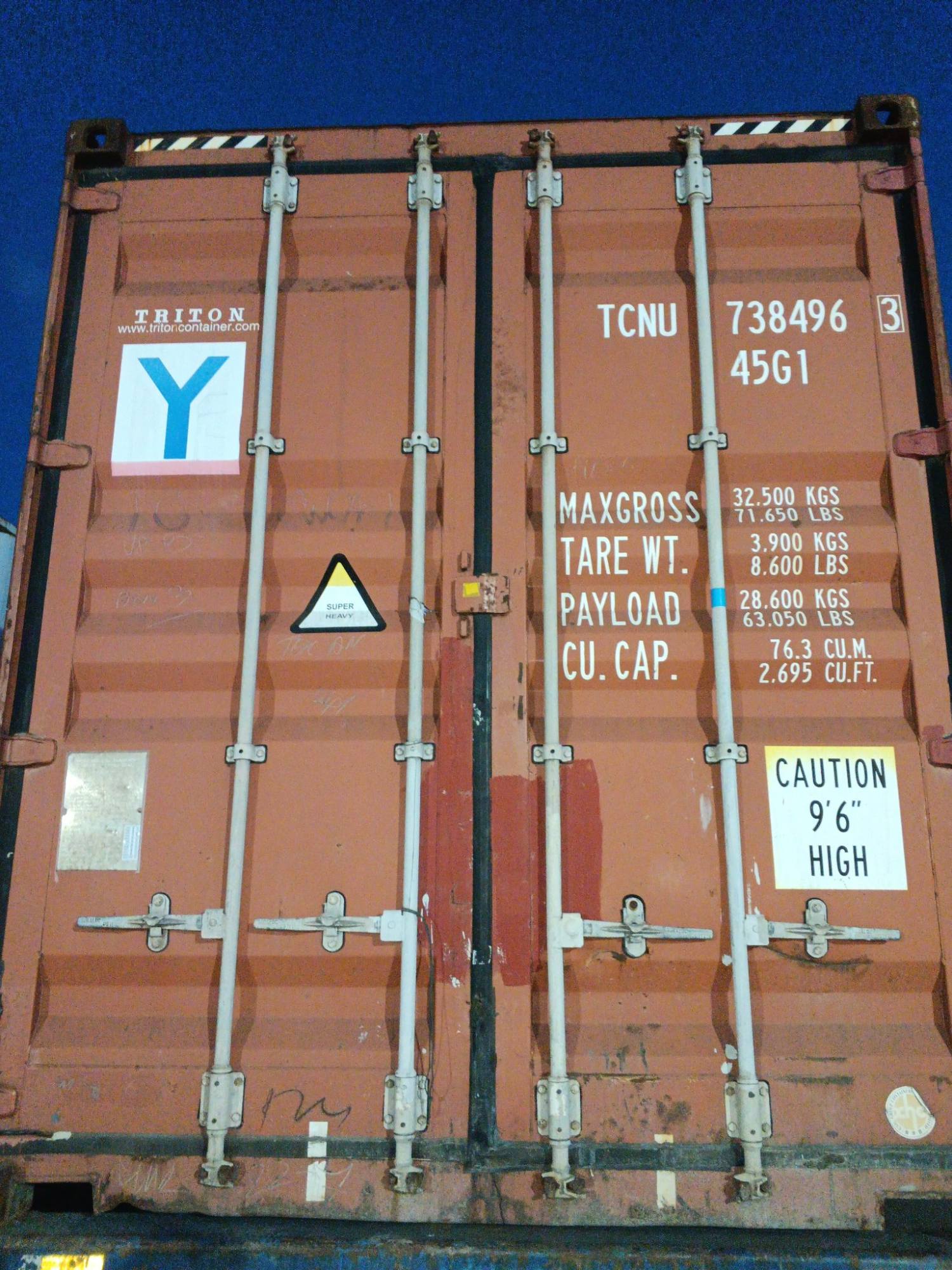 Контейнер 40HC б/у №TCNU7384963, фото 5