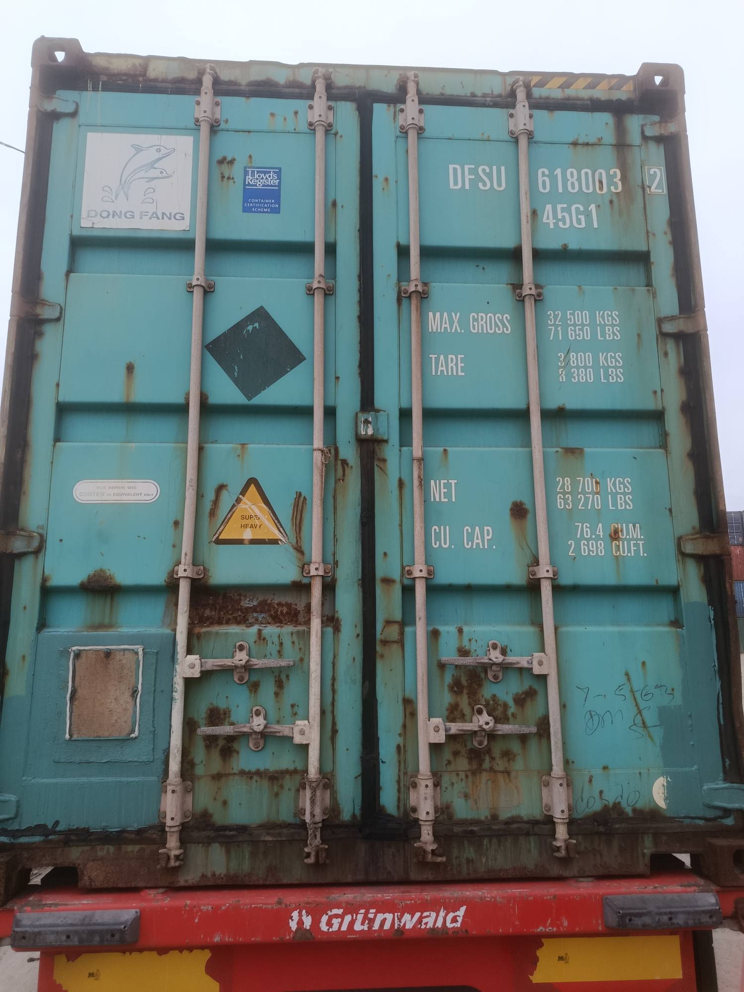 Контейнер 40HC б/у №DFSU6180032, фото 6