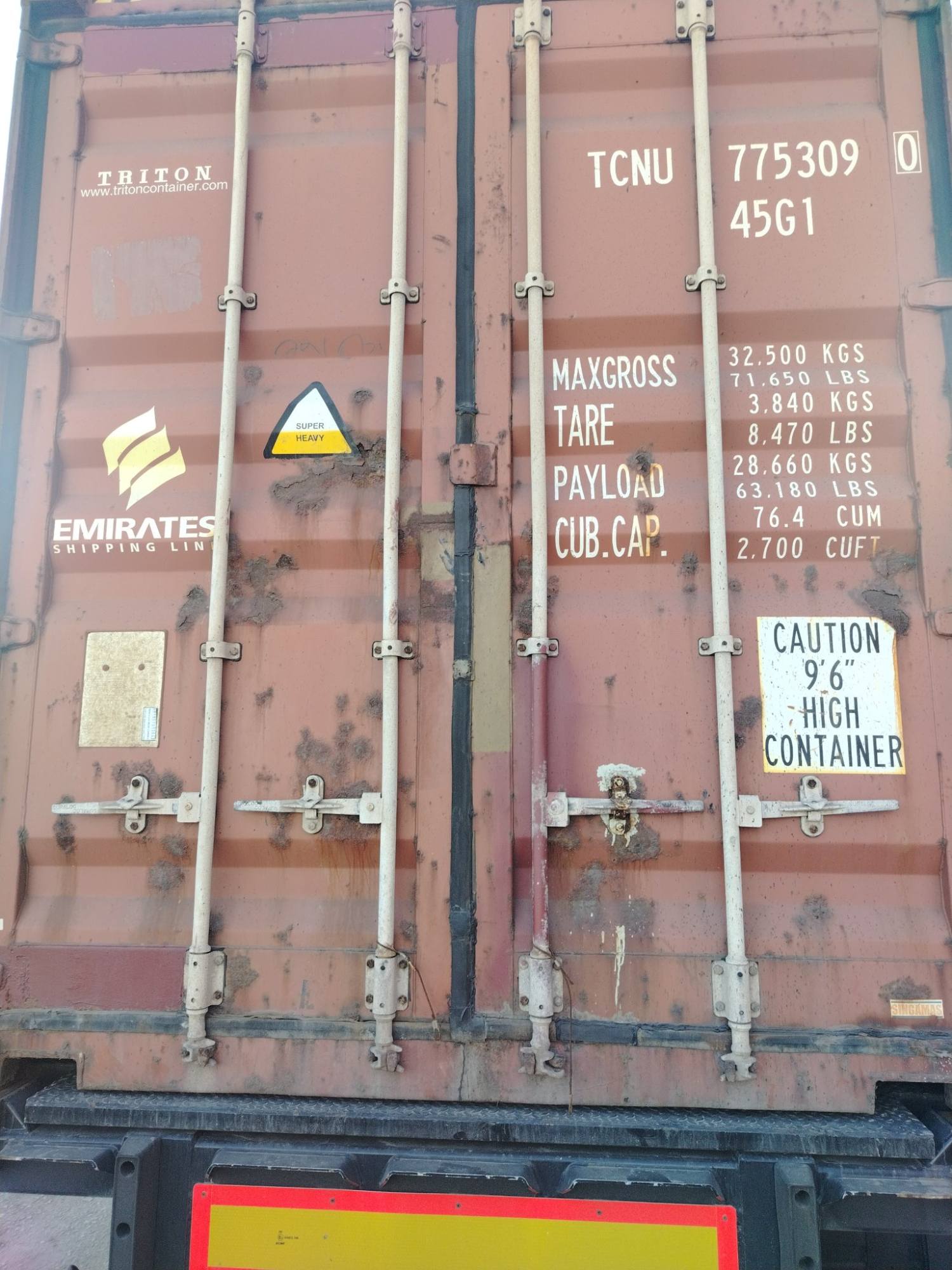 Контейнер 40HC б/у №TCNU7753090, фото 2