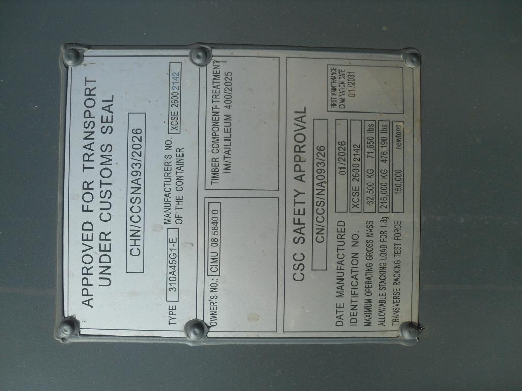 Контейнер 40HC новый №CIMU0856400, фото 2