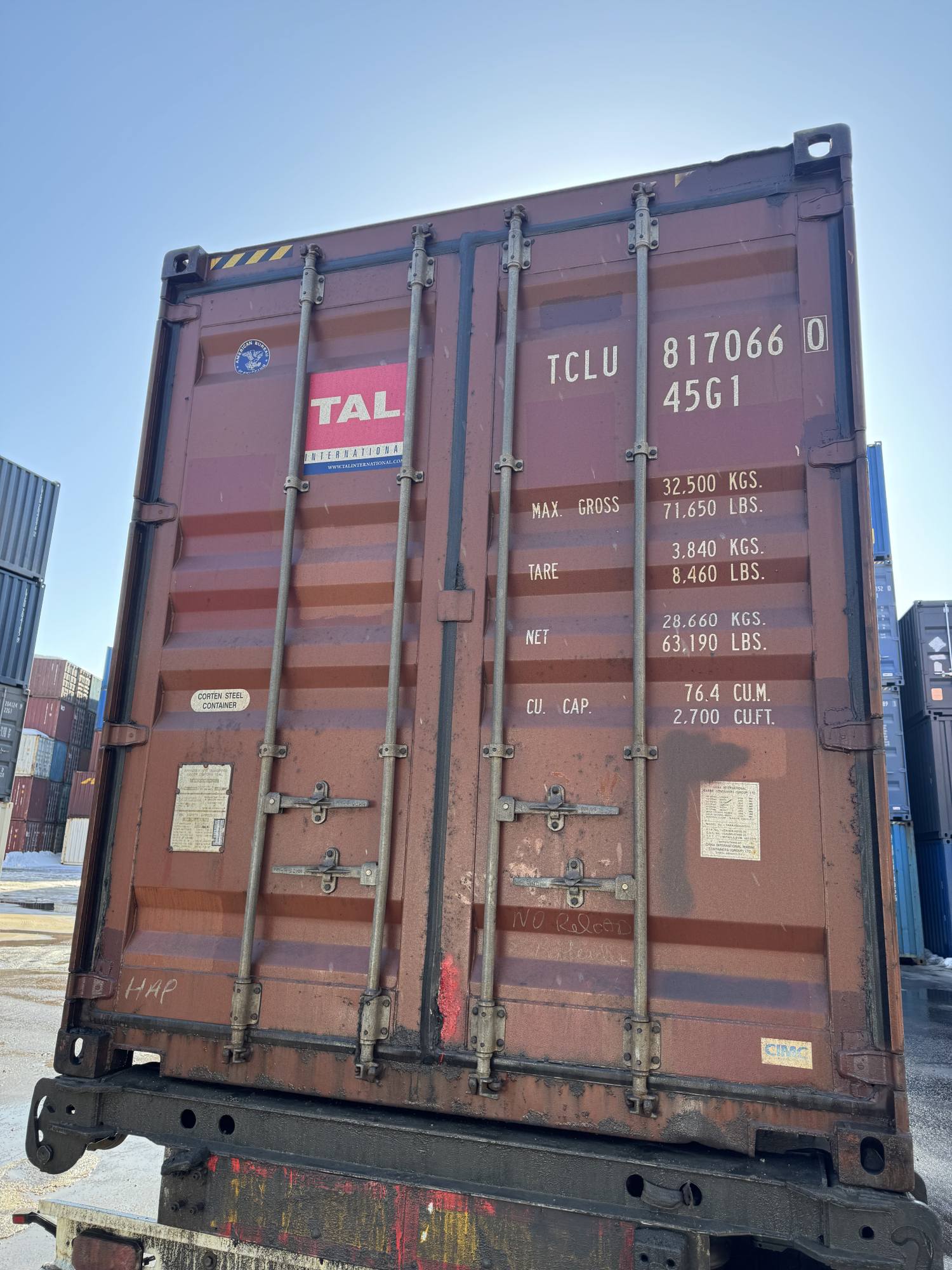 Контейнер 40HC б/у №TCLU8170660, фото 8
