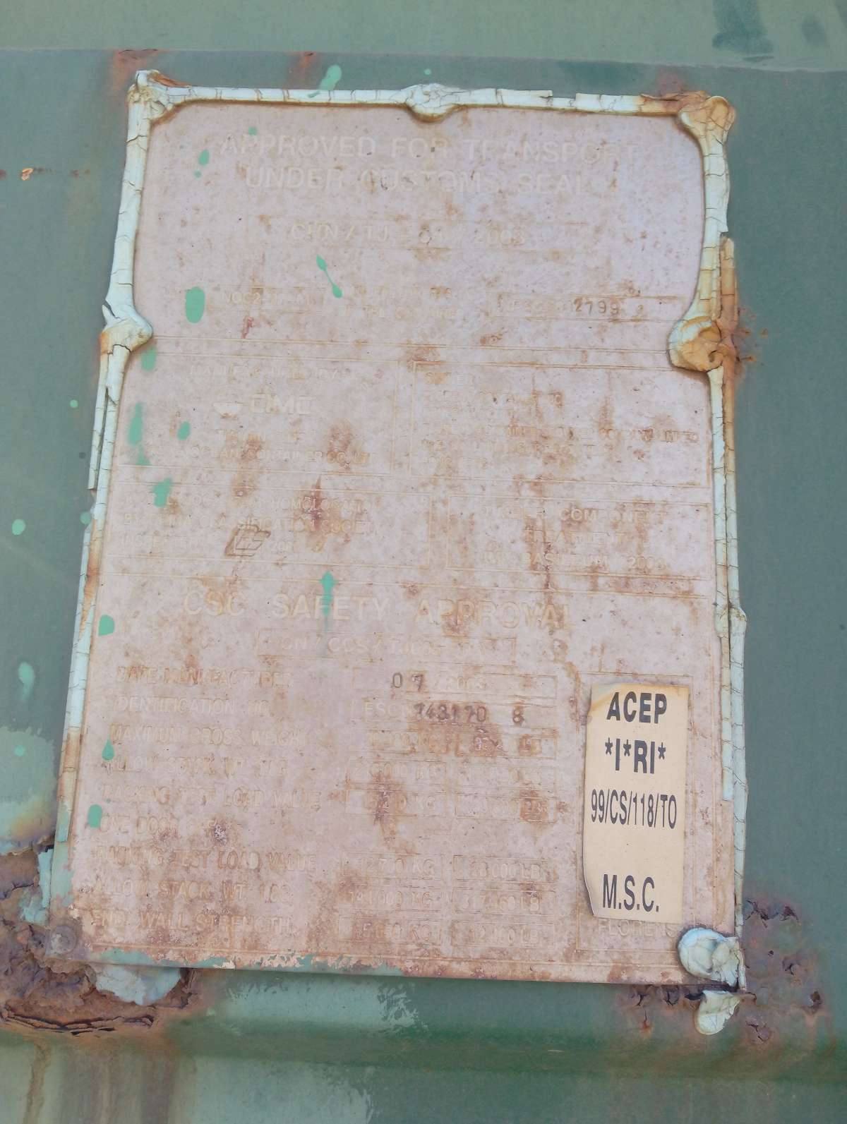 Контейнер 20DC б/у №FSCU7431708, фото 2