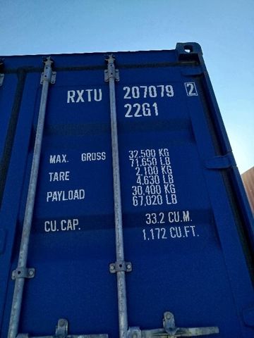 Контейнер 20DC №RXTU2070792
